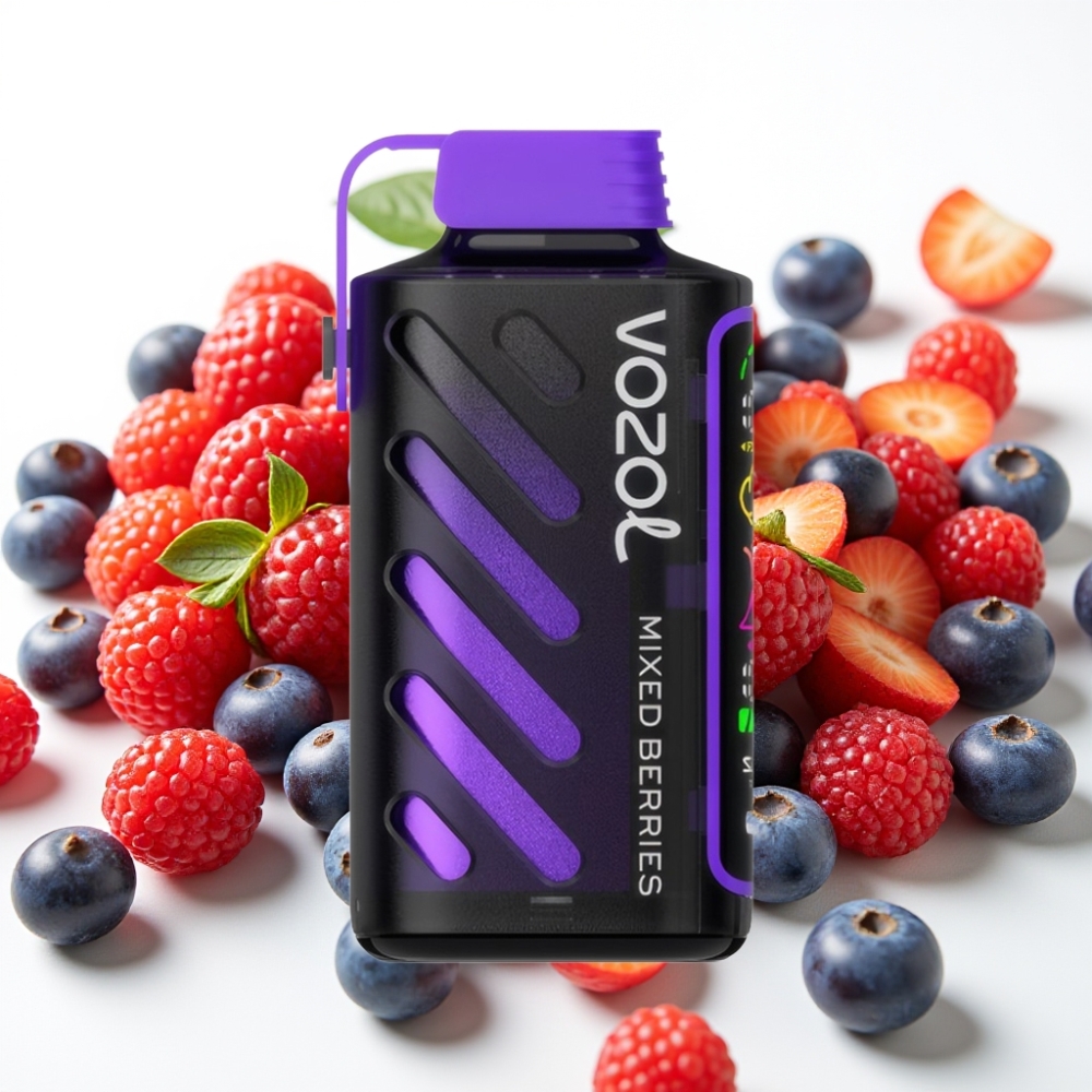 VOZOL Gear Power 20000 Puffs s tehnologijo S.i.L.C. Tech, Dual Mesh Coil, 20mL prednapolnjene tekočine in 5%(50mg) nikotinsko močjo Mešano jagodičevje