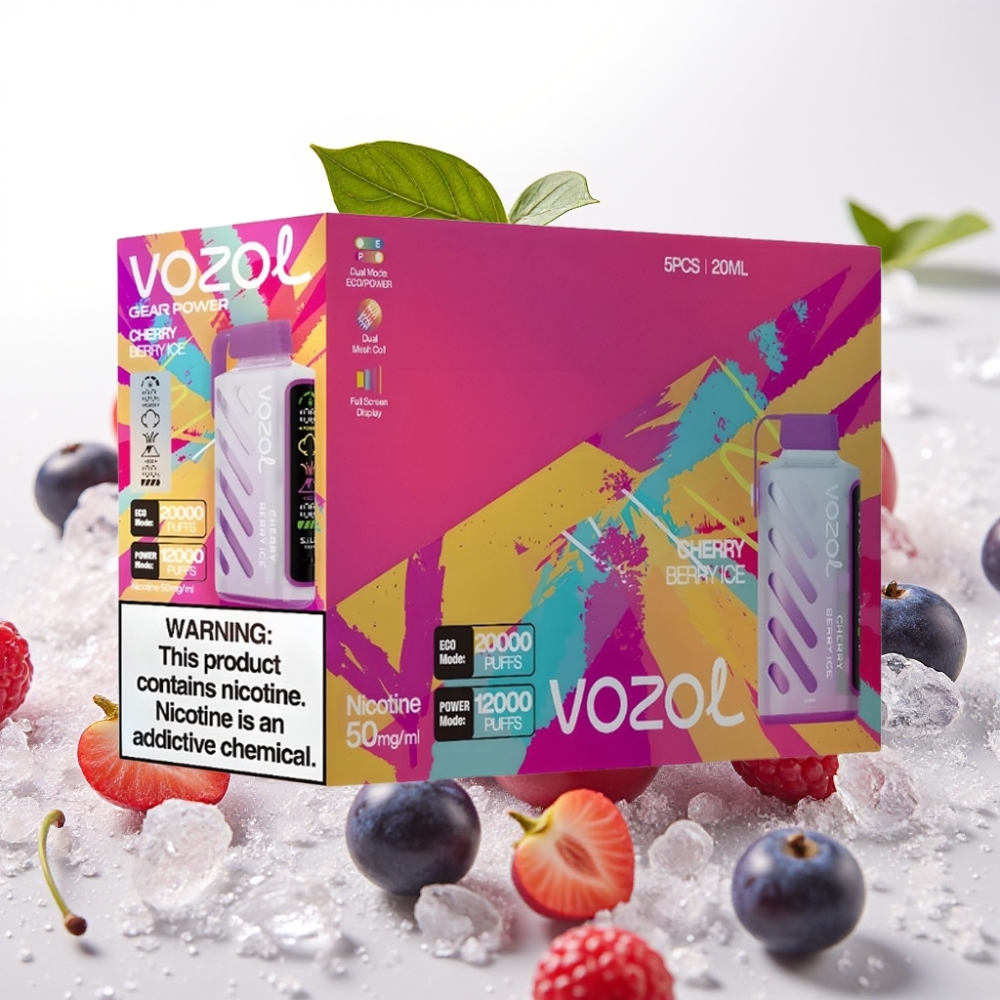 VOZOL Gear Power 20000 Puffs s tehnologijo S.i.L.C. Tech, Dual Mesh Coil, 20mL predpolnjenega e-tekočine in 5%(50mg) nikotinske moči