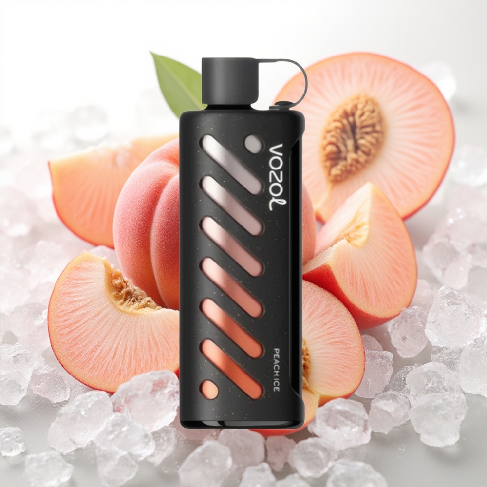 VOZOL Gear Shisha 25000 Puffov Okusi - 30 Okusnih Okusov Pametni Čip - S.i.L.C Tech Načini - Dvojni Mesh Dvojni Načini Baterija - 1000mAh Nikotin - 5mg/ml Breskov led