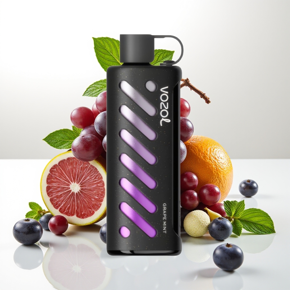 VOZOL Gear Shisha 25000 Puffov Okusi - 30 Okusnih Okusov Pametni Čip - S.i.L.C Tech Načini - Dvojni Mesh Dvojni Načini Baterija - 1000mAh Nikotin - 5mg/ml Grozdna meta