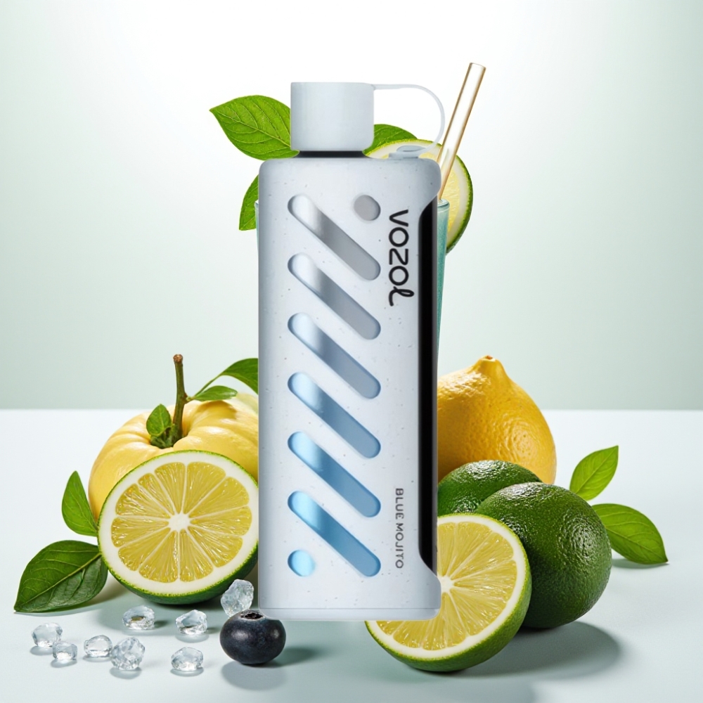 VOZOL Gear Shisha 25000 Puffov Okusi - 30 Okusnih Okusov Pametni Čip - S.i.L.C Tech Načini - Dvojni Mesh Dvojni Načini Baterija - 1000mAh Nikotin - 5mg/ml Modri mojito