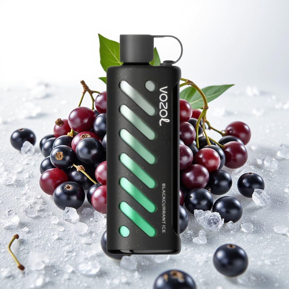 VOZOL Gear Shisha 25000 Puffov Okusi - 30 Okusnih Okusov Pametni Čip - S.i.L.C Tech Načini - Dvojni Mesh Dvojni Načini Baterija - 1000mAh Nikotin - 5mg/ml Črni ribez led