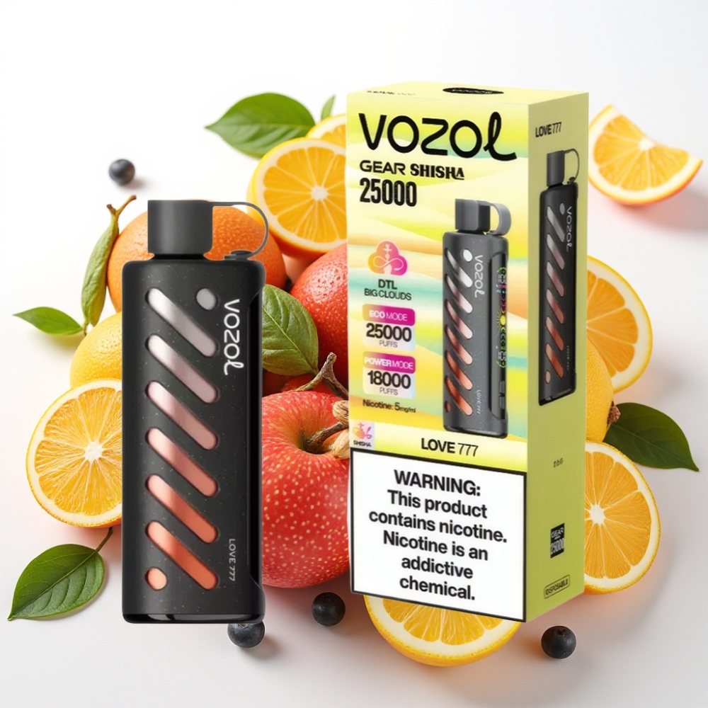 VOZOL Gear Shisha 25000 Puffov Okusi - 30 Okusnih Okusov Pametni Čip - S.i.L.C Tech Načini - Dvojni Mesh Dvojni Načini Kapaciteta Baterije - 1000mAh Nikotin - 5mg/ml