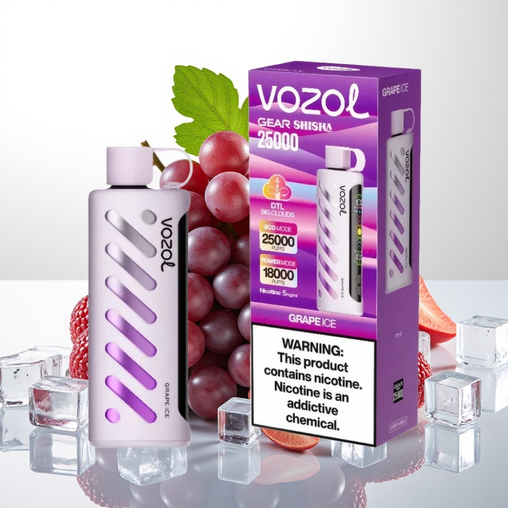 VOZOL Gear Shisha 25000 Puffov Okusi - 30 Okusov Pametni Čip - S.i.L.C Tech Načini - Dvojni Mesh Dvojni Načini Baterija - 1000mAh Nikotin - 5mg/ml Grozdni led