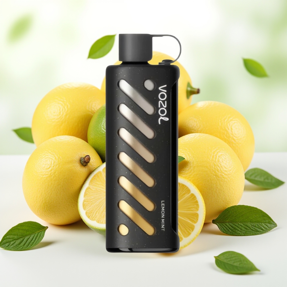 VOZOL Gear Shisha 25000 Puffov Okusi - 30 Okusov Pametni čip - S.i.L.C Tech Načini - Dvojni Mesh Dvojni Načini Baterija - 1000mAh Nikotin - 5mg/ml Limona-meta