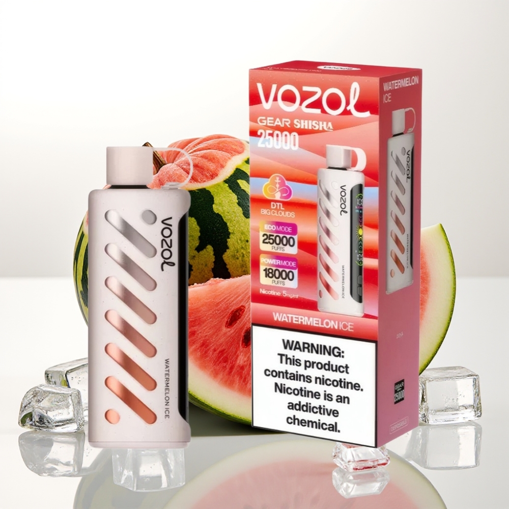VOZOL Gear Shisha 25000 Puffov Okusi - 30 okusnih okusov Pametni čip - S.i.L.C Tech Načini - Dvojni Mesh Dvojni Načini Baterija - 1000mAh Nikotin - 5mg/ml Puffi - 25000 Puffov