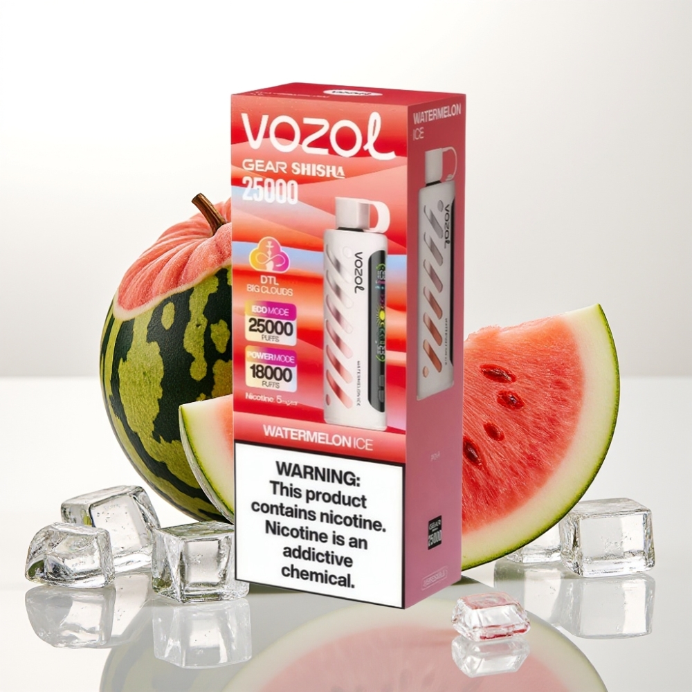 VOZOL Gear Shisha 25000 Puffov Okusi - 30 okusnih okusov Pametni čip - S.i.L.C Tech Načini - Dvojni Mesh Dvojni Načini Baterija - 1000mAh Nikotin - 5mg/ml Puffi - 25000 Puffov