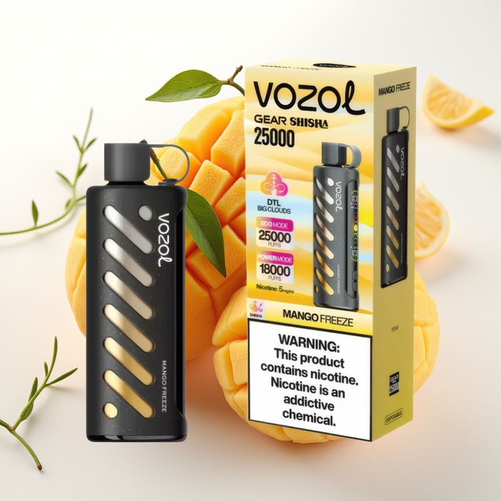 VOZOL Gear Shisha 25000 Puffov Okusi - 30 okusnih okusov Tehnologija - S.i.L.C Tech Načini - Dvojni Mesh Dvojni Načini Baterija - 1000mAh Nikotin - 5mg/ml