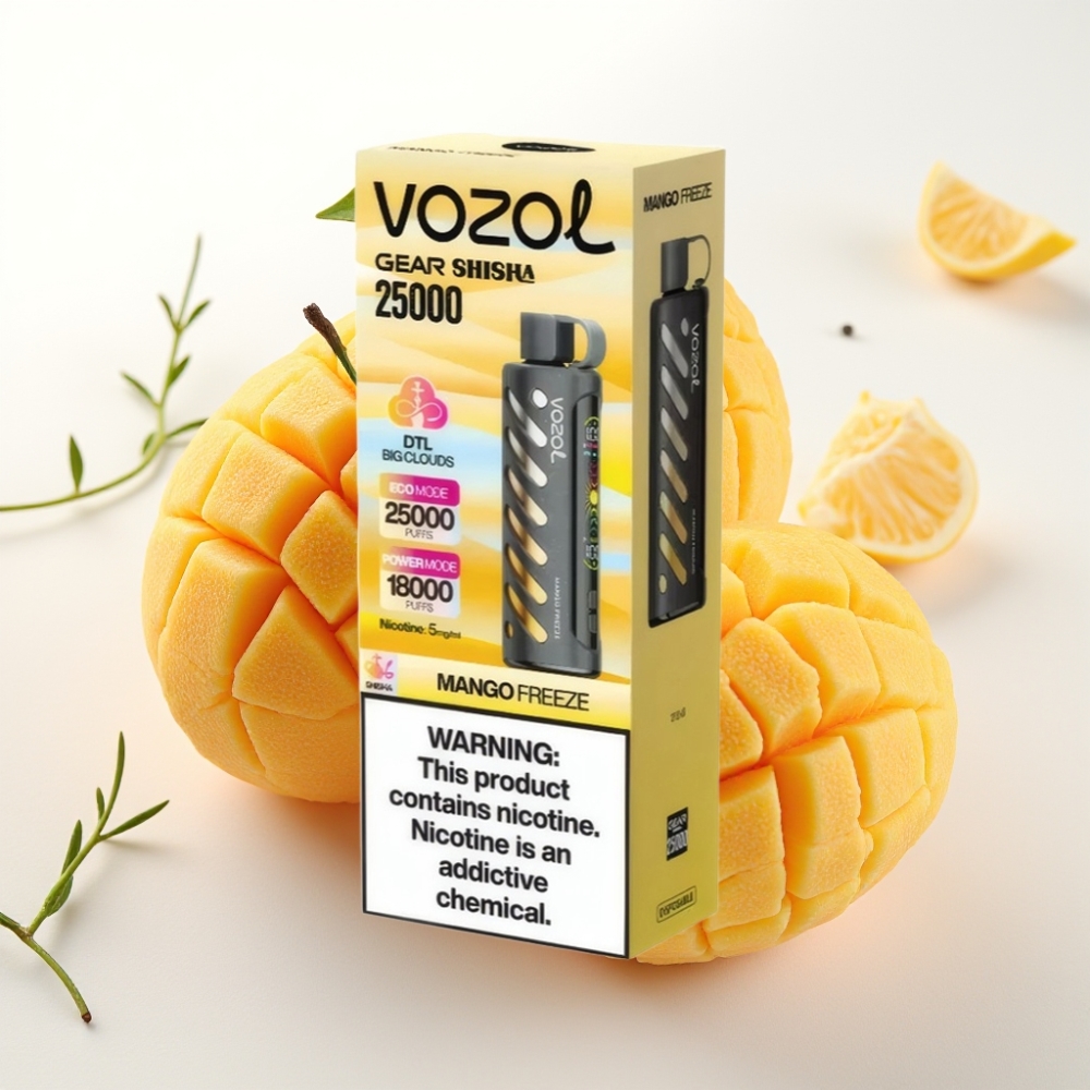 VOZOL Gear Shisha 25000 Puffov Okusi - 30 okusnih okusov Tehnologija - S.i.L.C Tech Načini - Dvojni Mesh Dvojni Načini Baterija - 1000mAh Nikotin - 5mg/ml
