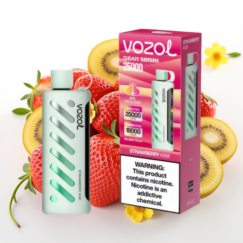 VOZOL Gear Shisha 25000 Puffov z 30 okusnimi aromami, S.i.L.C Tech, Dual Mesh načini, 1000mAh baterija, 5mg/ml nikotina