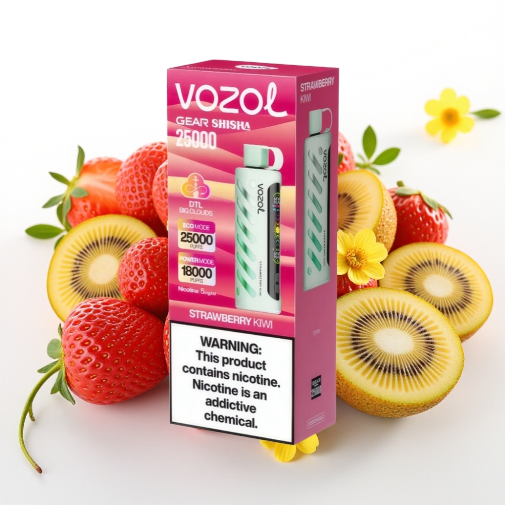 VOZOL Gear Shisha 25000 Puffov z 30 okusnimi aromami, S.i.L.C Tech, Dual Mesh načini, 1000mAh baterija, 5mg/ml nikotina