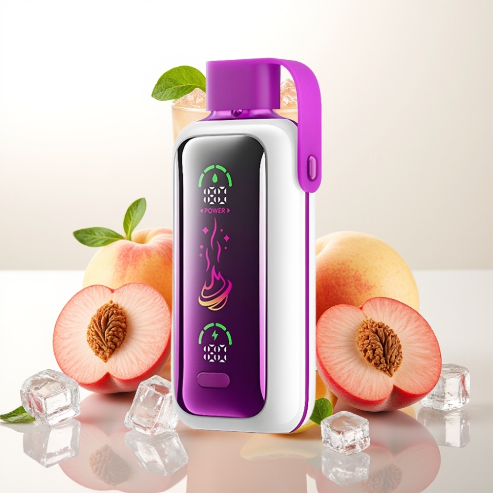 VOZOL Star 20000 Puffs z 2,2" HD zrcalnim zaslonom, dvojno mrežo, 650mAh baterijo in nikotinom 0mg/ml, 20mg/ml, 50mg/ml Sok breskov led