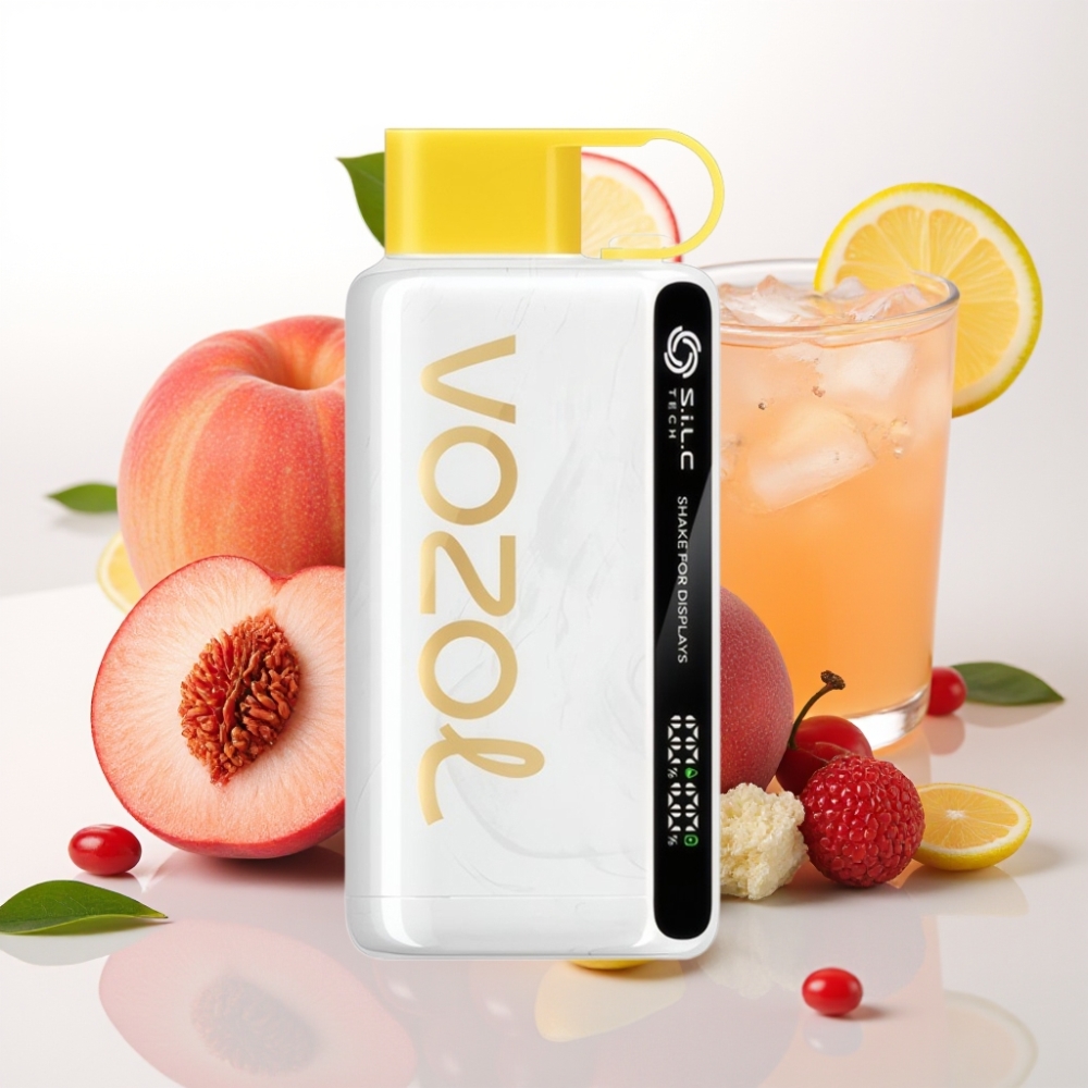 VOZOL STAR 9000/12000 Enkratna Vape s S.i.L.C TECH, Zaščito Ustnika, Hitrejšim Polnjenjem in Reciklirano Plastiko Češnjevo-breskev limonada