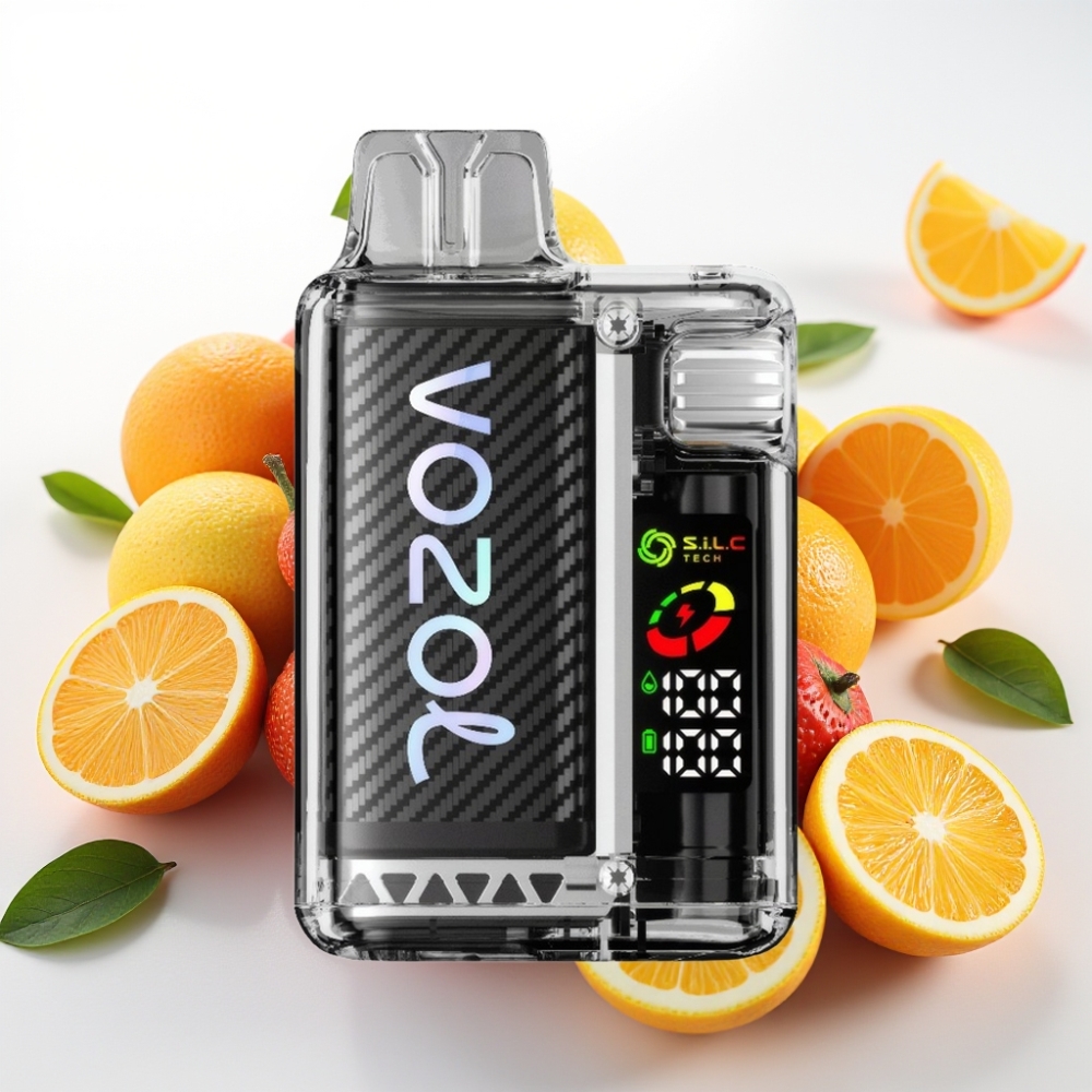 VOZOL Vista 20.000 Puffov Ponovno polnljiva baterija - 650mAh Nikotinska jakost - 2% OLED zaslon S.i.L.C Tech Dual Mesh Coil 65% PCR