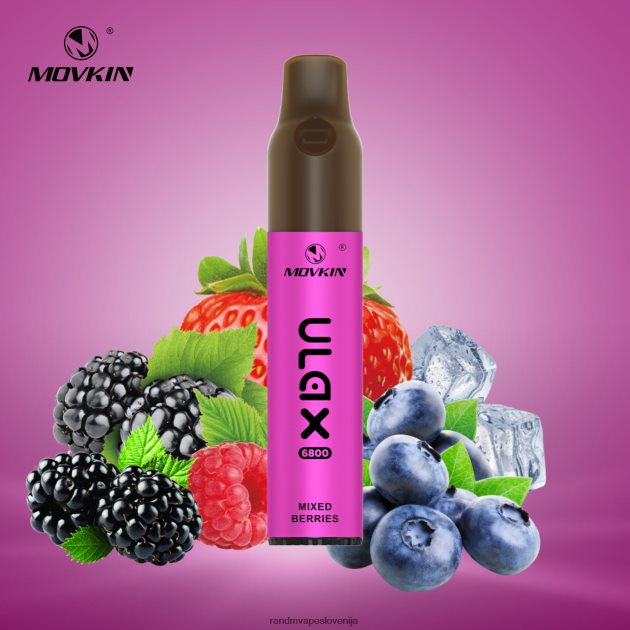 RandM Movkin Ulax 6800 (keramična tuljava) naprava za vape pod za enkratno uporabo mešano jagodičje 2D84FN64 RandM Tornado Ljubljana