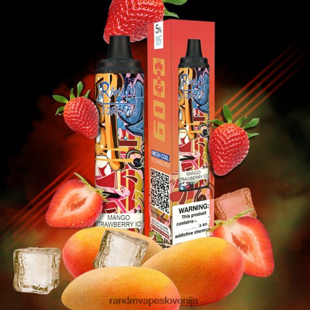 RandM Tornado 6000 naprava za nadzor pretoka zraka 1 kos mango jagodni led 2D84FN289 RandM Tornado Best Flavour