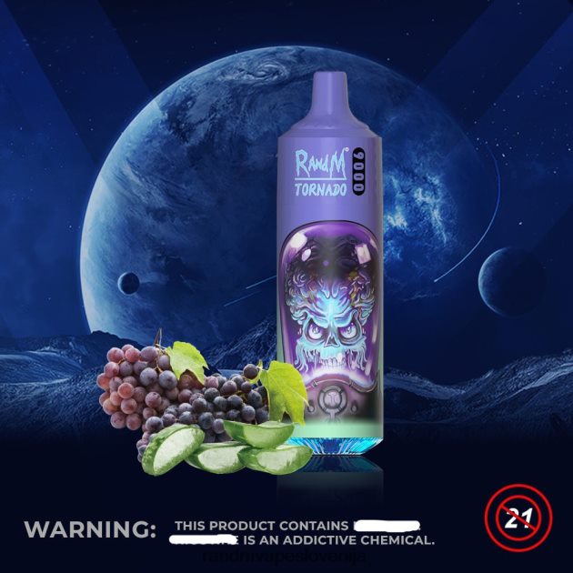 RandM Tornado 9000 vape pod naprava 1 kos, različica 1 aloe grozdje 2D84FN137 RandM Shop Discount