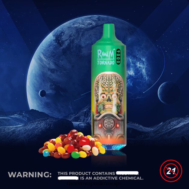 RandM Tornado 9000 vape pod naprava 1 kos, različica 1 mavrični bonbon 2D84FN131 RandM Vape Slovenija