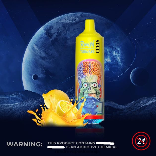 RandM Tornado 9000 vape pod naprava 1 kos, različica 2 limona & limeta 2D84FN152 RandM Tornado Vape