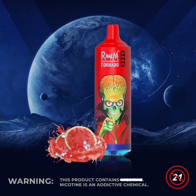 RandM Tornado 9000 vape pod naprava 1 kos, različica 2 lubenica brazz ice 2D84FN147 RandM Shop Discount