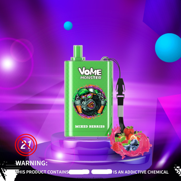 RandM Vome Monster 10000 naprava za nadzor pretoka zraka 1 kos mešano jagodičje 2D84FN278 RandM Tornado Disposable