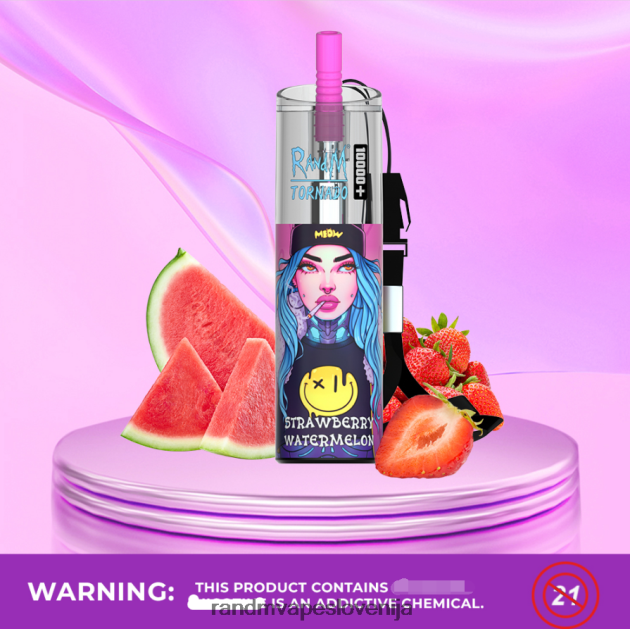 RandM Tornado 10000 plus naprava za nadzor pretoka zraka 1 kos jagodna lubenica 2D84FN79 RandM Tornado Best Flavour