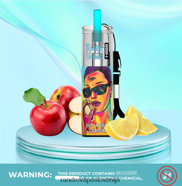 RandM Tornado 10000 plus naprava za nadzor pretoka zraka 1 kos rdeče jabolko limona 2D84FN80 Fumot RandM Vape