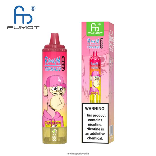Fumot RandM Tornado 15000 vape naprava z baterijo in zaslonom ejuice različica 1 breskov led 2D84FN18 RandM Tornado Disposable