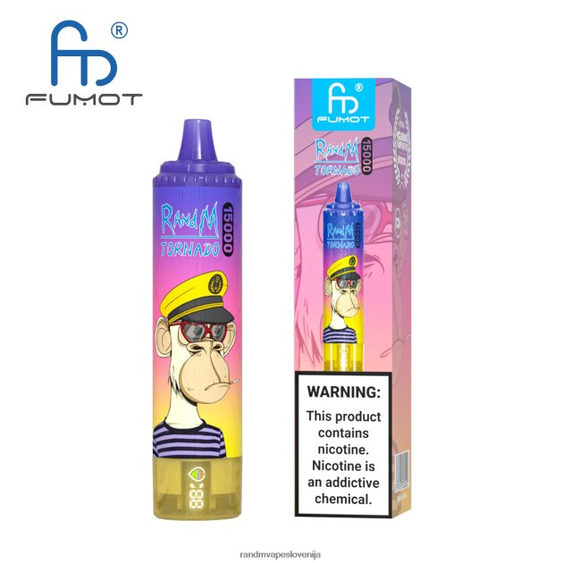 Fumot RandM Tornado 15000 vape naprava z baterijo in zaslonom ejuice različica 1 breskov led 2D84FN18 RandM Tornado Disposable