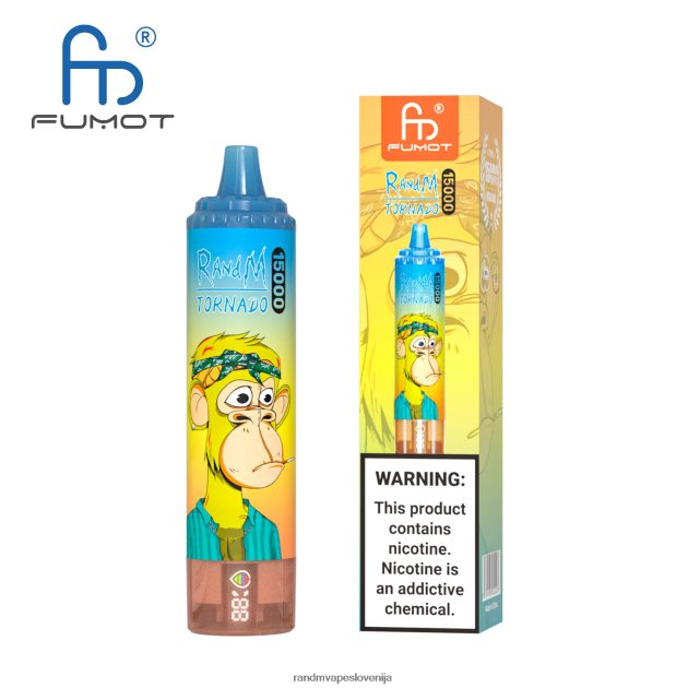 Fumot RandM Tornado 15000 vape naprava z baterijo in zaslonom ejuice različica 1 breskov led 2D84FN18 RandM Tornado Disposable