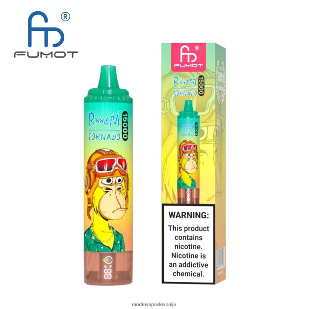 Fumot RandM Tornado 15000 vape naprava z baterijo in zaslonom ejuice različica 1 breskov led 2D84FN18 RandM Tornado Disposable
