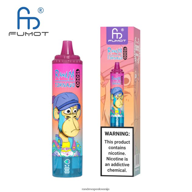Fumot RandM Tornado 15000 vape naprava z baterijo in zaslonom ejuice različica 1 breskov led 2D84FN18 RandM Tornado Disposable