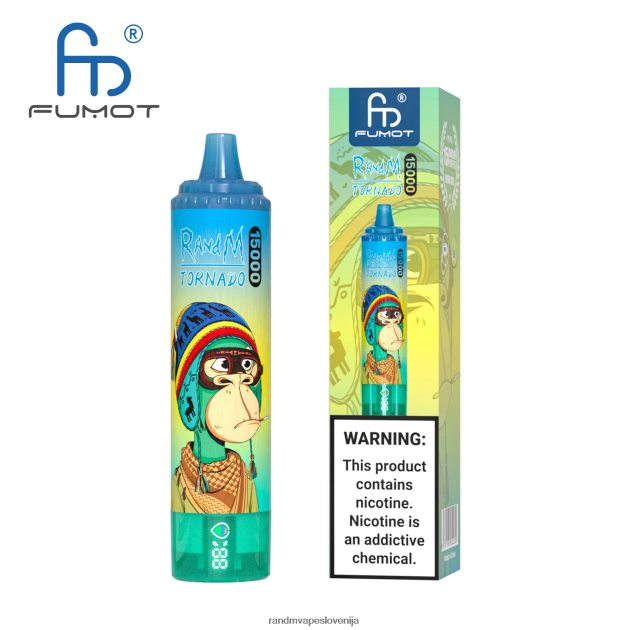 Fumot RandM Tornado 15000 vape naprava z baterijo in zaslonom ejuice različica 1 breskov led 2D84FN18 RandM Tornado Disposable