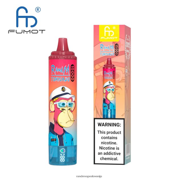 Fumot RandM Tornado 15000 vape naprava z baterijo in zaslonom ejuice različica 1 breskov led 2D84FN18 RandM Tornado Disposable