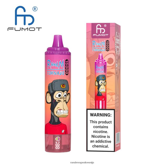 Fumot RandM Tornado 15000 vape naprava z baterijo in zaslonom ejuice različica 1 breskov led 2D84FN18 RandM Tornado Disposable