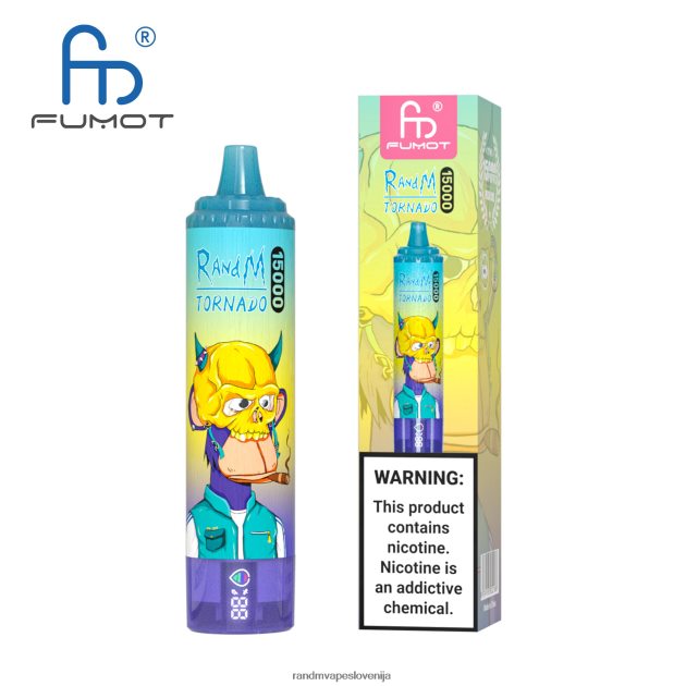 Fumot RandM Tornado 15000 vape naprava z baterijo in zaslonom ejuice različica 1 breskov led 2D84FN18 RandM Tornado Disposable