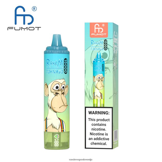 Fumot RandM Tornado 15000 vape naprava z baterijo in zaslonom ejuice različica 1 breskov led 2D84FN18 RandM Tornado Disposable