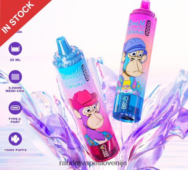 Fumot RandM Tornado 15000 vape naprava z baterijo in zaslonom ejuice različica 1 led iz lubenice 2D84FN20 Fumot RandM Vape