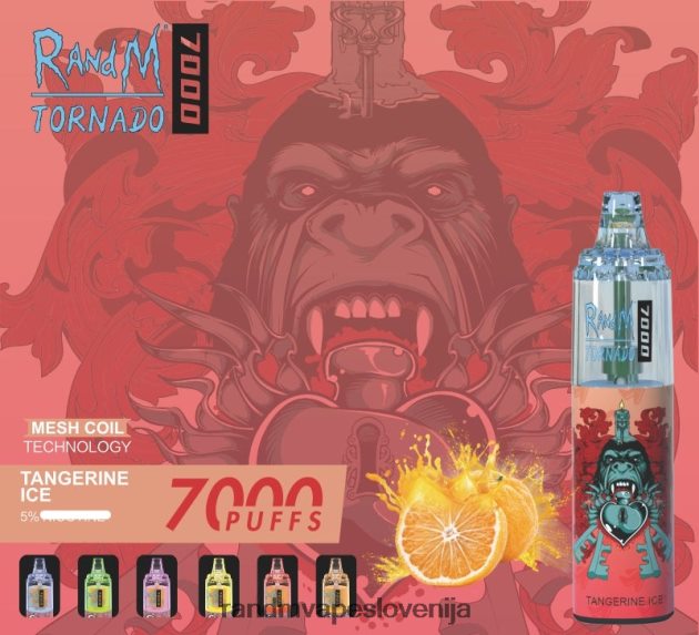RandM Tornado 7000 Vape naprava za nadzor pretoka zraka 1 kos ananasov led 2D84FN180 Fumot RandM Vape