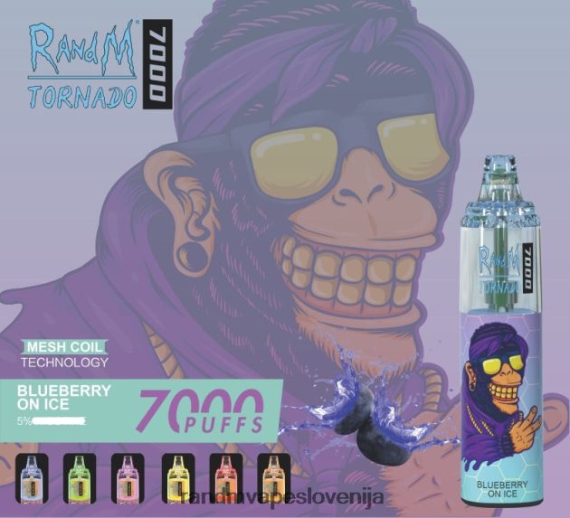 RandM Tornado 7000 Vape naprava za nadzor pretoka zraka 1 kos ananasov led 2D84FN180 Fumot RandM Vape