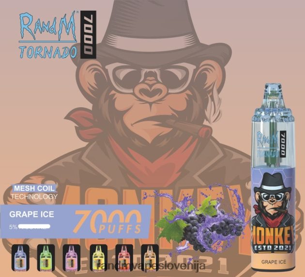 RandM Tornado 7000 Vape naprava za nadzor pretoka zraka 1 kos ananasov led 2D84FN180 Fumot RandM Vape