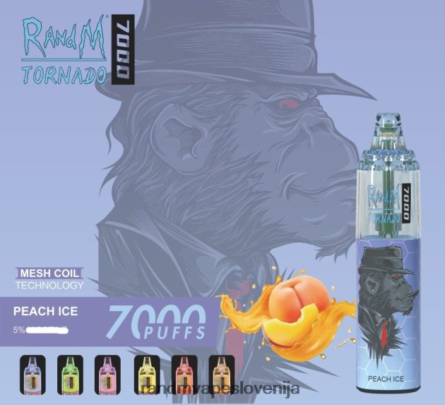 RandM Tornado 7000 Vape naprava za nadzor pretoka zraka 1 kos ananasov led 2D84FN180 Fumot RandM Vape