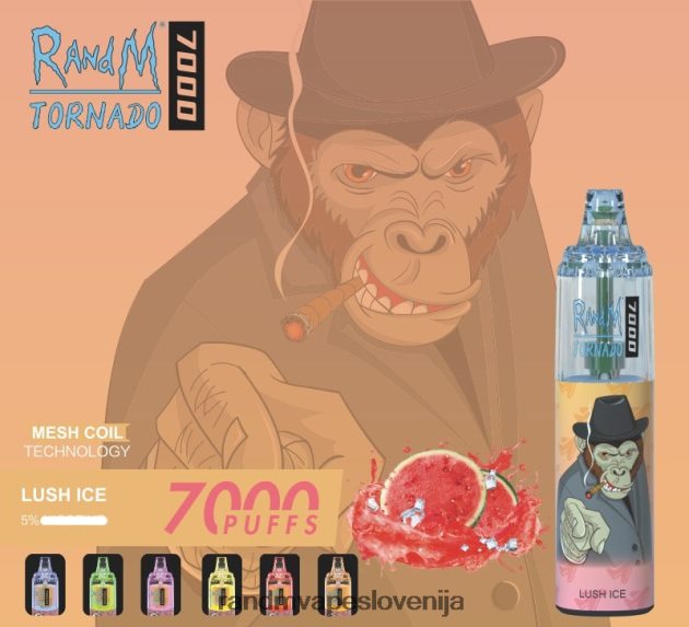 RandM Tornado 7000 Vape naprava za nadzor pretoka zraka 1 kos ananasov led 2D84FN180 Fumot RandM Vape