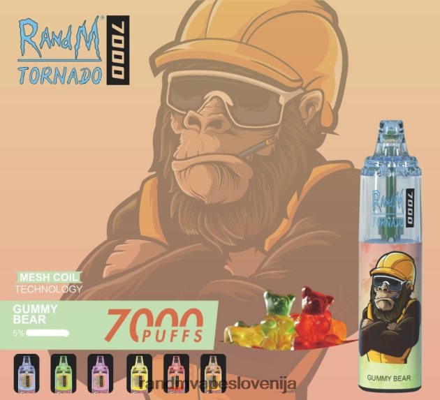 RandM Tornado 7000 Vape naprava za nadzor pretoka zraka 1 kos ananasov led 2D84FN180 Fumot RandM Vape
