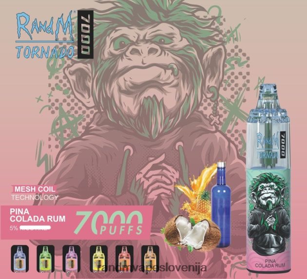RandM Tornado 7000 Vape naprava za nadzor pretoka zraka 1 kos ananasov led 2D84FN180 Fumot RandM Vape