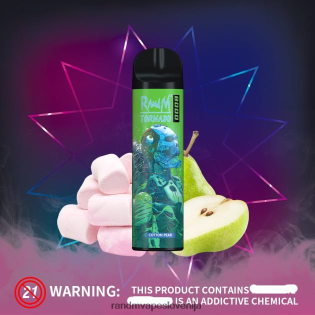 RandM Tornado 8000 Vape naprava za nadzor pretoka zraka 1 kos bombažna hruška 2D84FN241 RandM Vape Slovenija