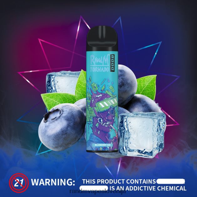 RandM Tornado 8000 Vape naprava za nadzor pretoka zraka 1 kos borovničev led 2D84FN248 RandM Tornado Disposable