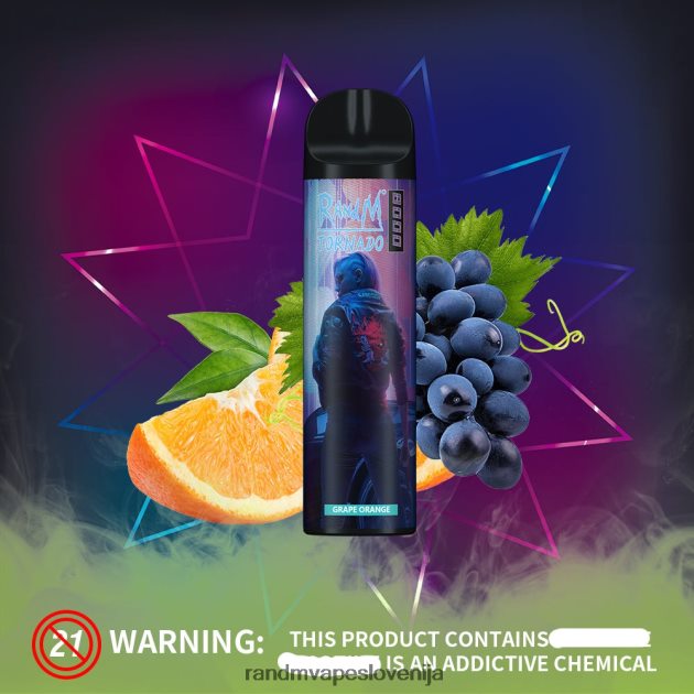 RandM Tornado 8000 Vape naprava za nadzor pretoka zraka 1 kos grozdna pomaranča 2D84FN243 RandM Vape EU