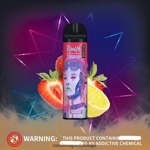 RandM Tornado 8000 Vape naprava za nadzor pretoka zraka 1 kos jagodna limonada 2D84FN239 RandM Tornado Best Flavour