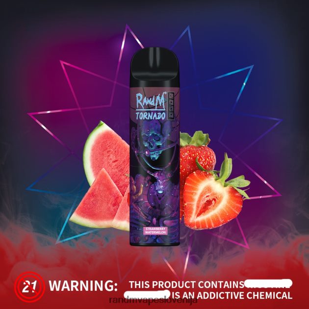 RandM Tornado 8000 Vape naprava za nadzor pretoka zraka 1 kos jagodna lubenica 2D84FN238 RandM Tornado Disposable